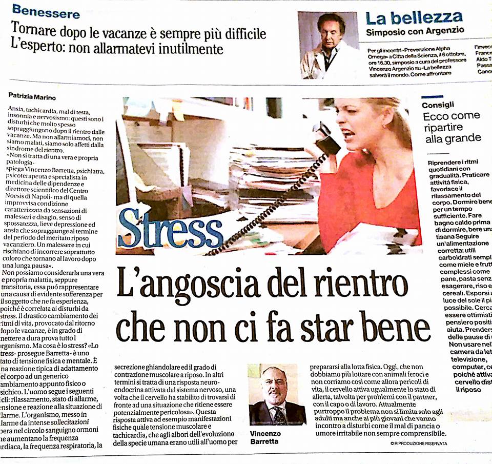 Stress e rientro. Un articolo su “il Mattino”