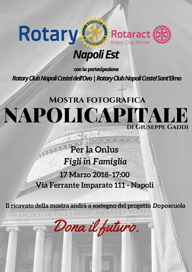 “Napoli Capitale” – 17 marzo – Mostra fotografica per la Onlus “Figli in Famiglia”