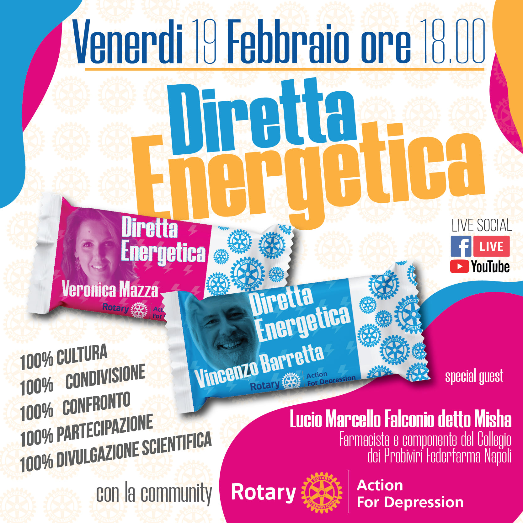 Progetto Rotary Action for Depression – diretta energetica venerdì 19 febbraio, ore 18.00