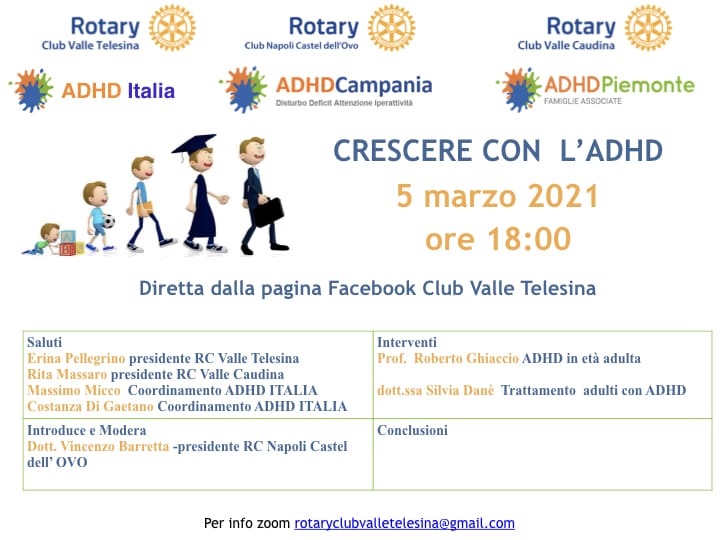 Crescere con l’ADHD – il 5 marzo un incontro rotariano online per discuterne e approfondire