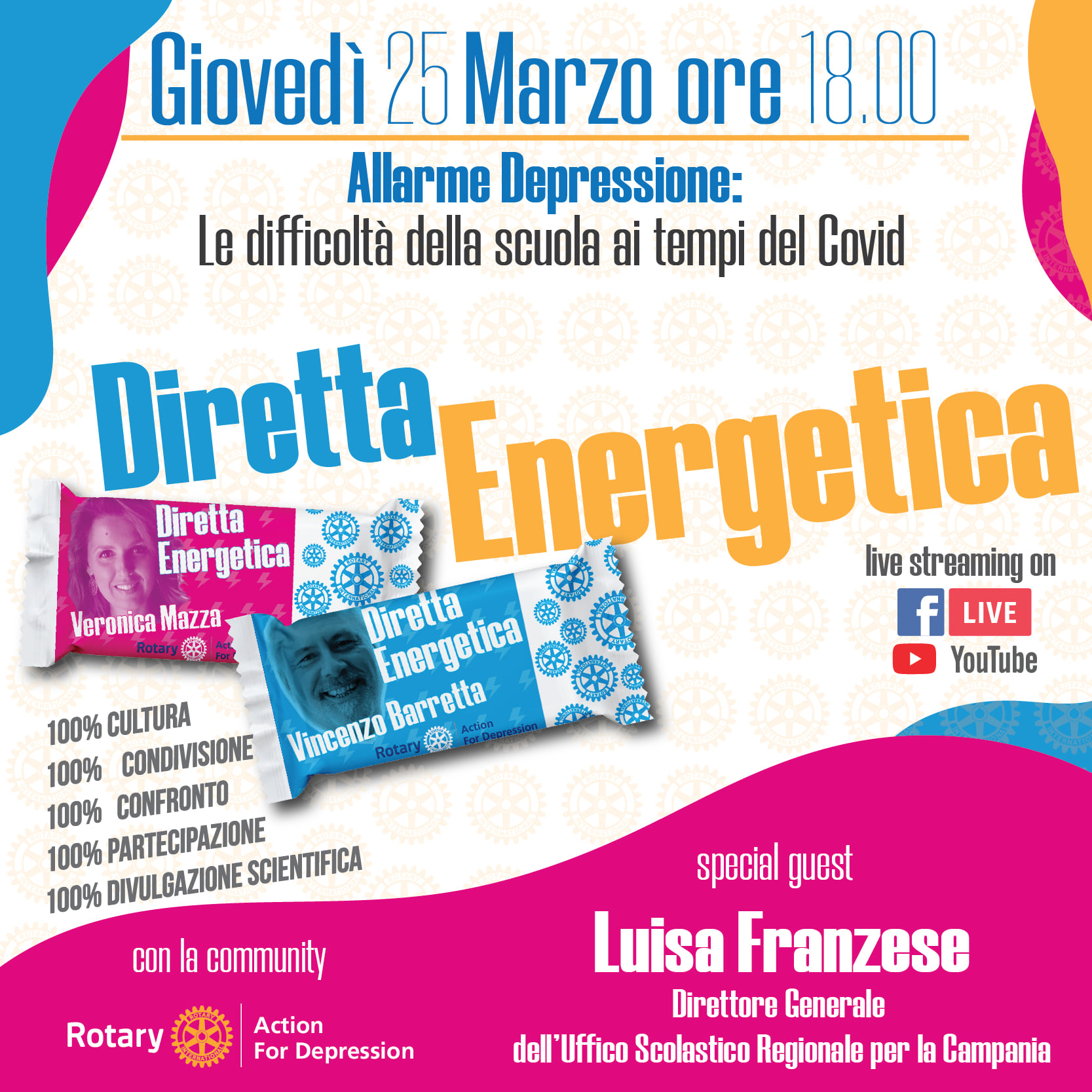 Sfida alla depressione: il ruolo della scuola al tempo del covid. Diretta energetica 25 marzo, ore 18.00