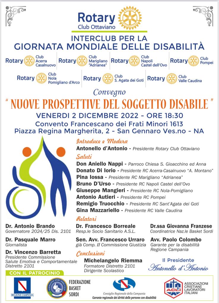 Giornata internazionale della disabilità: convegno rotariano sulle nuove prospettive del soggetto disabile